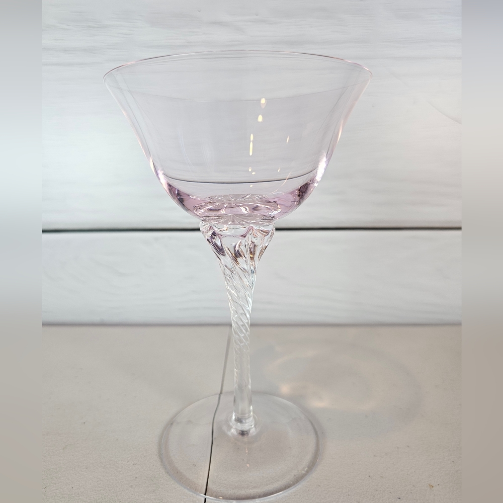 Vintage Pair 2 Sasaki Grand Hawthorne martini glass, 8 5/8" pink